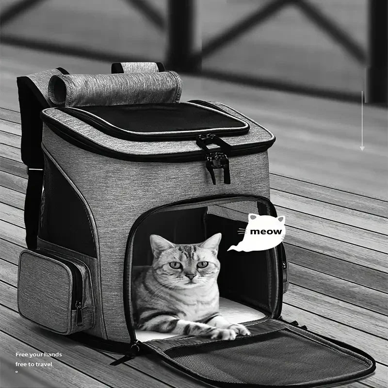 Expandable Pet Carrier Backpack - Large Capacity Breathable Travel Bag for Cats & Dogs - Deribla Store
