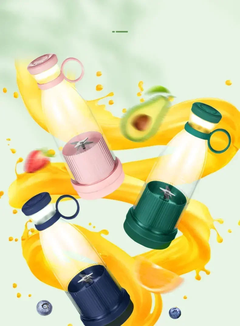 Electric Juicer Cup 6 Blades Blender Milkshake Machine USB Portable Fruit Milk Mixing Tool Mini Fresh Juice Blender - Deribla Store