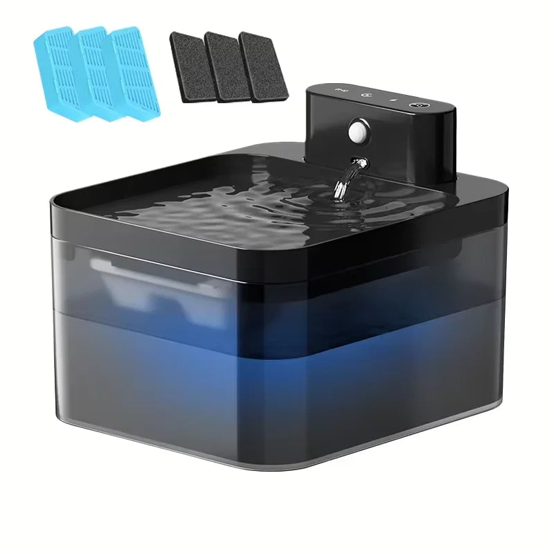 2.2L Wireless Pet Water Fountain - Rechargeable with Infrared Sensor & 3 Filters - Deribla Store