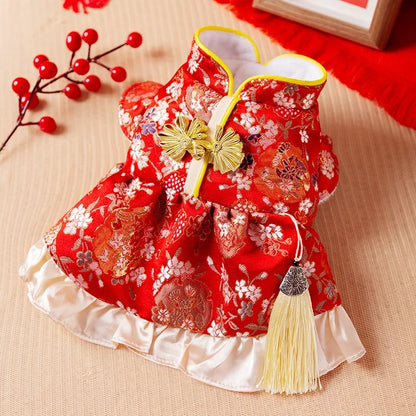 Chinese Style Dog Dress - Princess Skirt for Small Dogs & Cats - Deribla Store