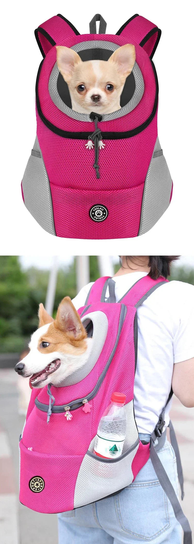 Dog Carrier Backpack - Double Shoulder Portable Pet Travel Bag, Breathable Legs-Out Design - Deribla Store