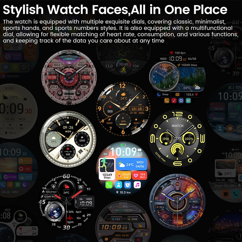 2025 New NFC Smart Watch Men HD AMOLED Screen GPS