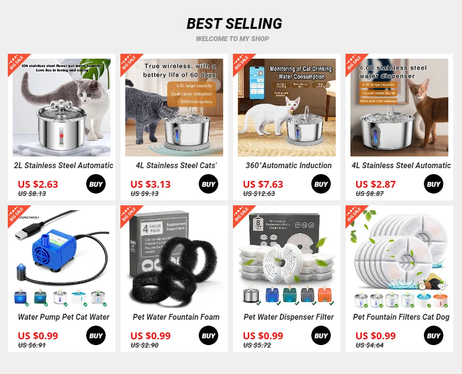 304 Stainless Steel Cat Water Fountain 4L - USB Silent Pump with Triple Filtration - Deribla Store