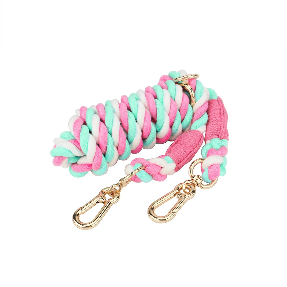 Handmade Braided Dog Leash - 250cm Strong Cotton Rope Heavy Duty Leash - Deribla Store
