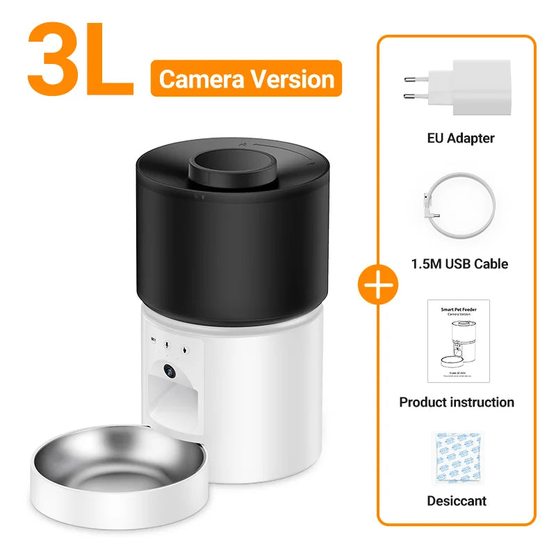 Smart Automatic Pet Feeder with HD Camera - WiFi App Control Food Dispenser for Cats & Dogs - Deribla Store