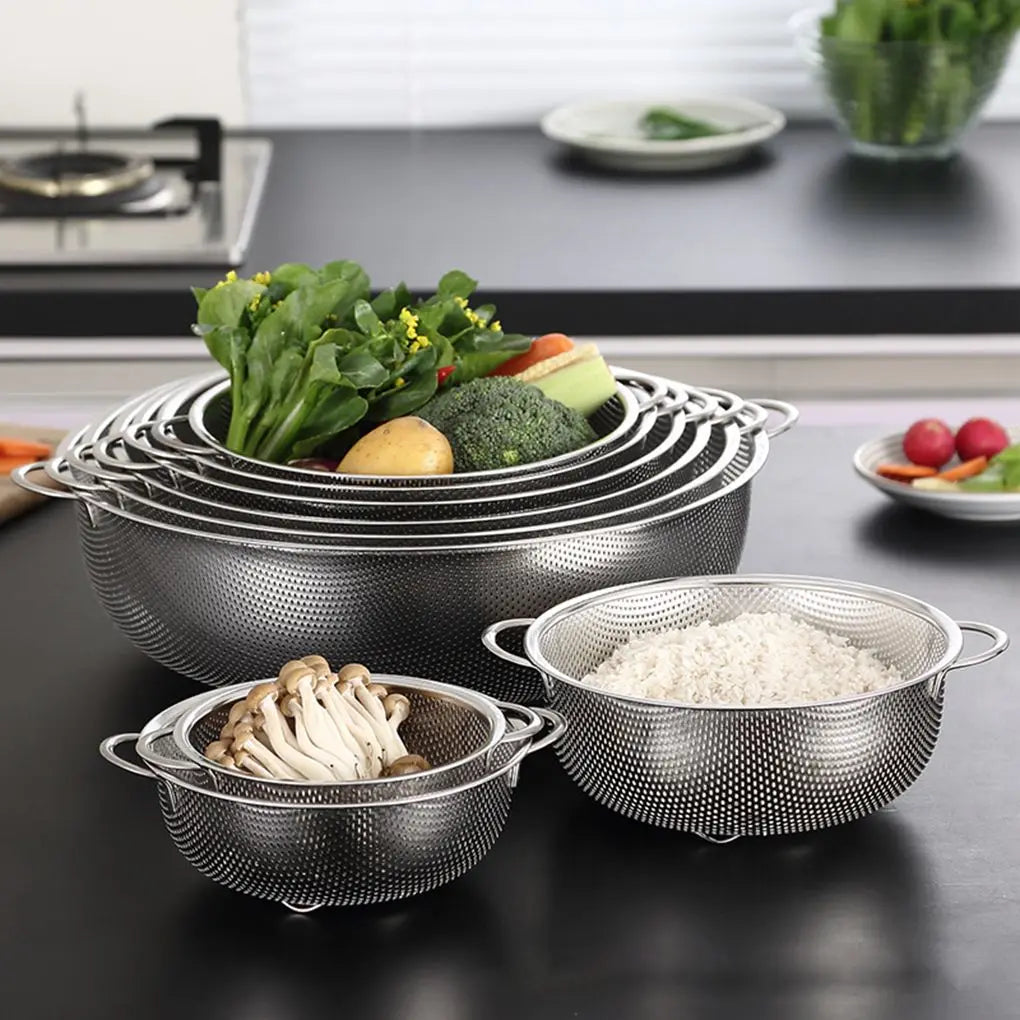All Purpose Stainless Steel Fine Mesh Strainer Net Baskets with Handles