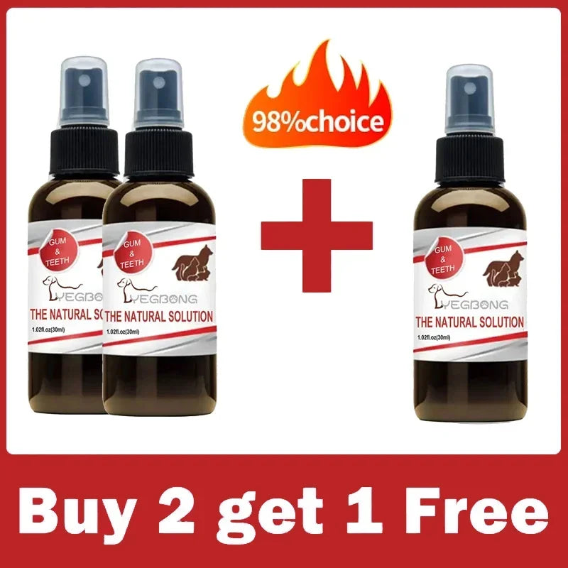 Pet Dental Spray 30ml - Tooth Cleaning & Bad Breath Freshener for Dogs & Cats - Deribla Store