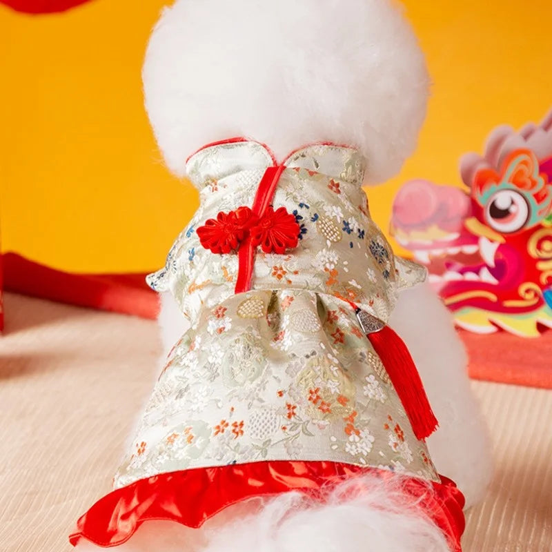 Chinese Style Dog Dress - Princess Skirt for Small Dogs & Cats - Deribla Store