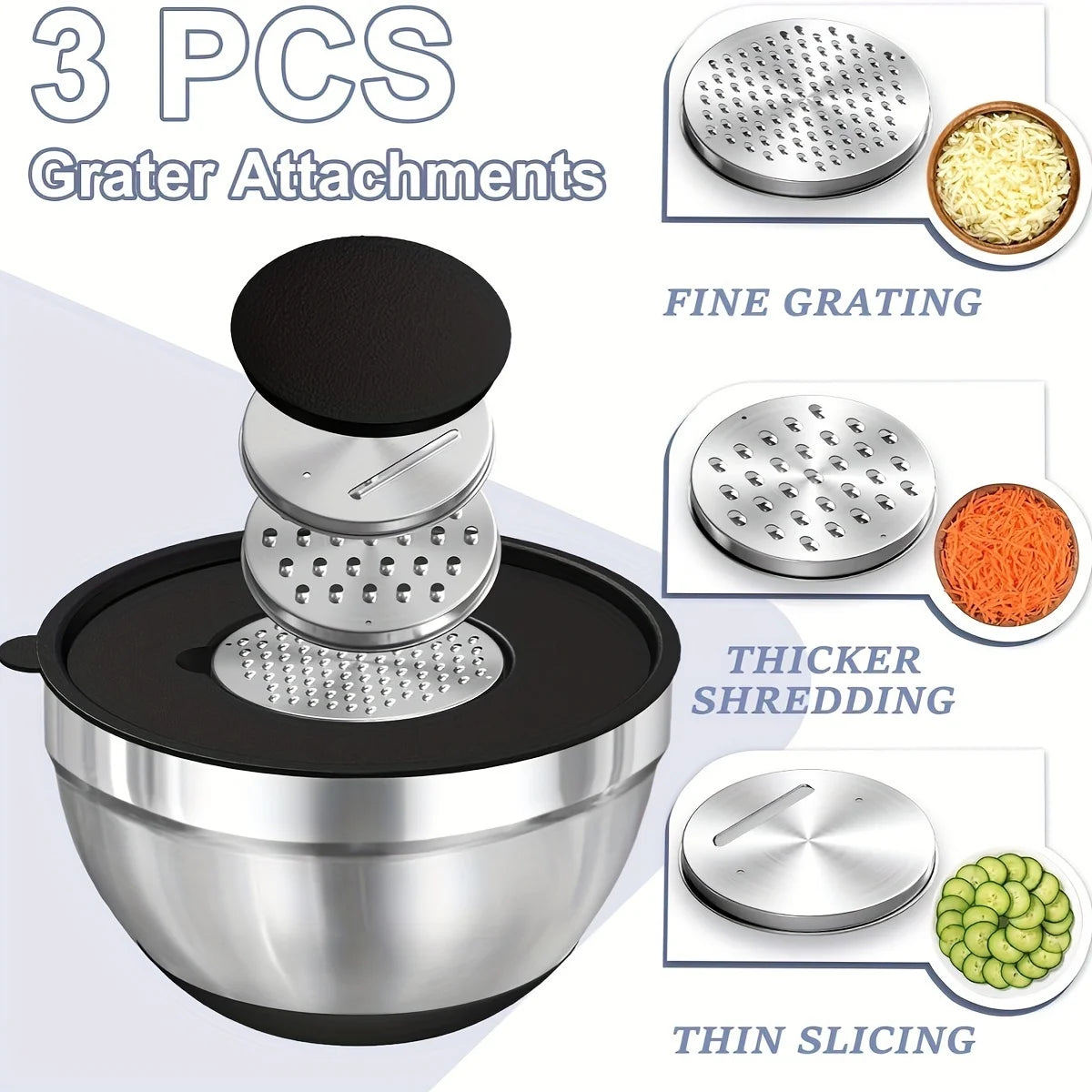 8pcs Mixing Bowls with Airtight Lids Stainless Steel Mixing