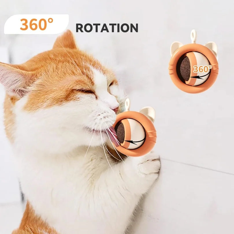 Natural Catnip Cat Wall Ball Toy - Edible Stick-On Treats for Teeth Cleaning & Digestion - Deribla Store