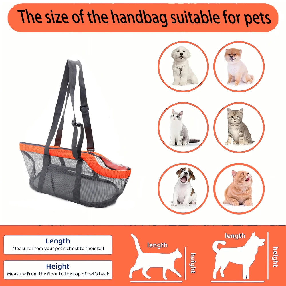 Breathable Mesh Pet Carrier Bag - Soft-Sided Sling Handbag for Small Dogs & Cats - Deribla Store