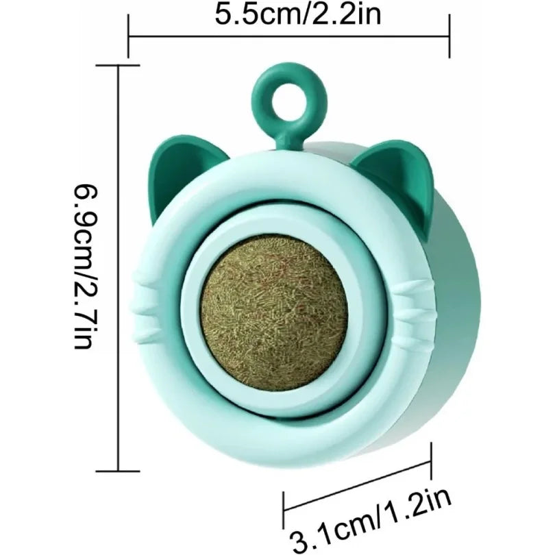 Natural Catnip Cat Wall Ball Toy - Edible Stick-On Treats for Teeth Cleaning & Digestion - Deribla Store