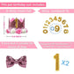 Dog Cat Birthday Crown Hat & Bow Tie Set - Reusable Party Headband with Numbers 0-9 - Deribla Store