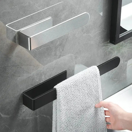 Stainless Steel Towel Rack - No-Drill Self-Adhesive Bar