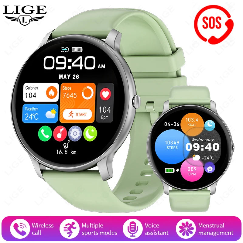 LIGE Smart Watch Women Men Bluetooth Call Sports Fitness Watches