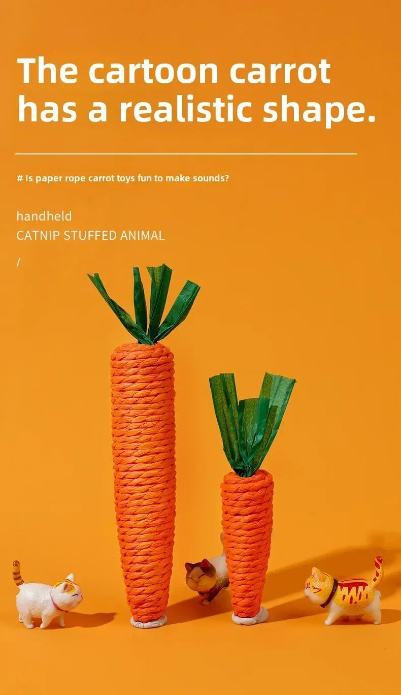 Fabric Carrot Cat Toy - Bite-Resistant Dental Cleaning Toy with Sound - Deribla Store