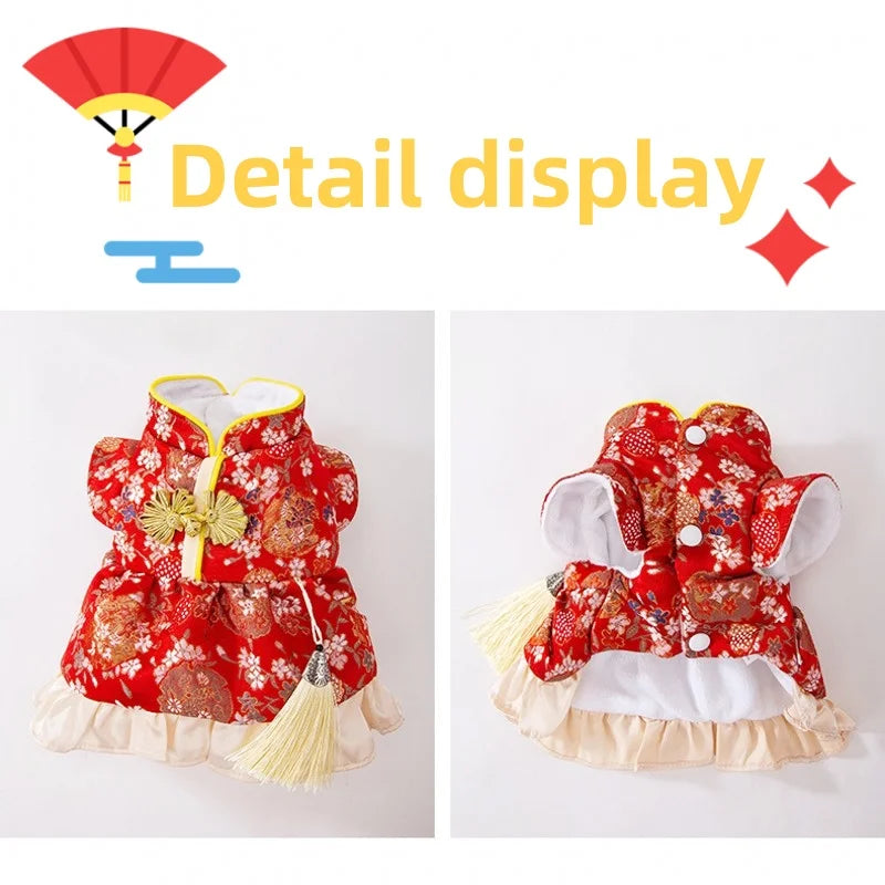 Chinese Style Dog Dress - Princess Skirt for Small Dogs & Cats - Deribla Store
