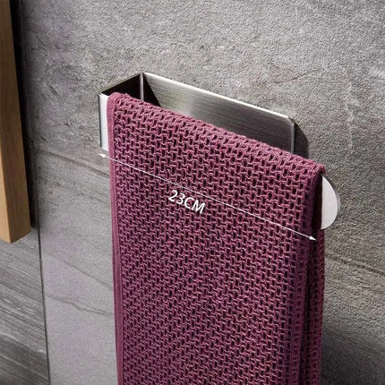 Stainless Steel Towel Rack - No-Drill Self-Adhesive Bar