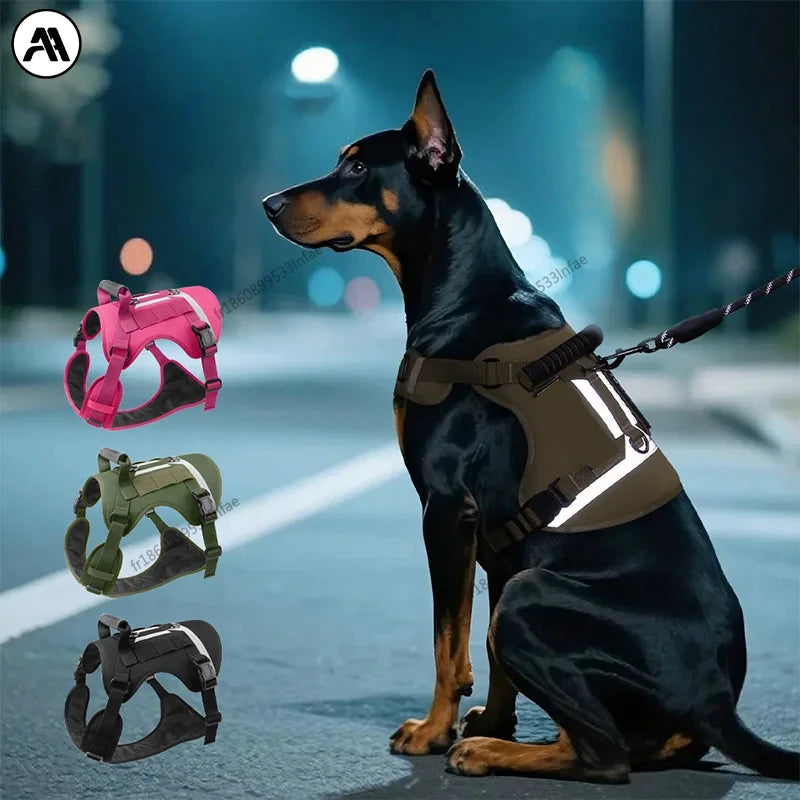 Tactical Dog Harness - Reflective No-Pull Vest for Large Dogs with Handle - Deribla Store