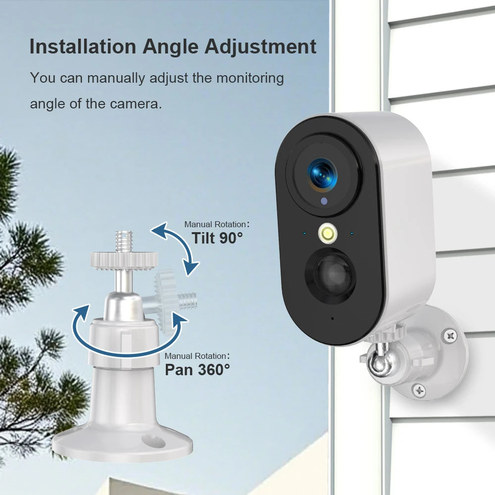 Battery Camera 2K WiFi Wireless - PIR Night Vision Spotlight