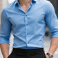 FGKKS Men Casual White Shirt Brand Fashion Solid Color Long