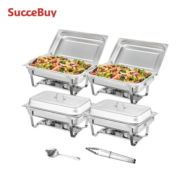 Chafing Dish Set 8QT Rectangle Stainless Steel