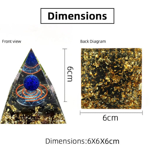 6cm Energy Pyramid Orgonite Reiki Natural Amethyst Ball Healing
