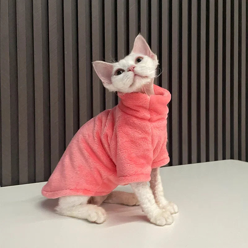 Cat Sweater - Soft Wool Winter Coat for Sphinx & Small Cats - Deribla Store