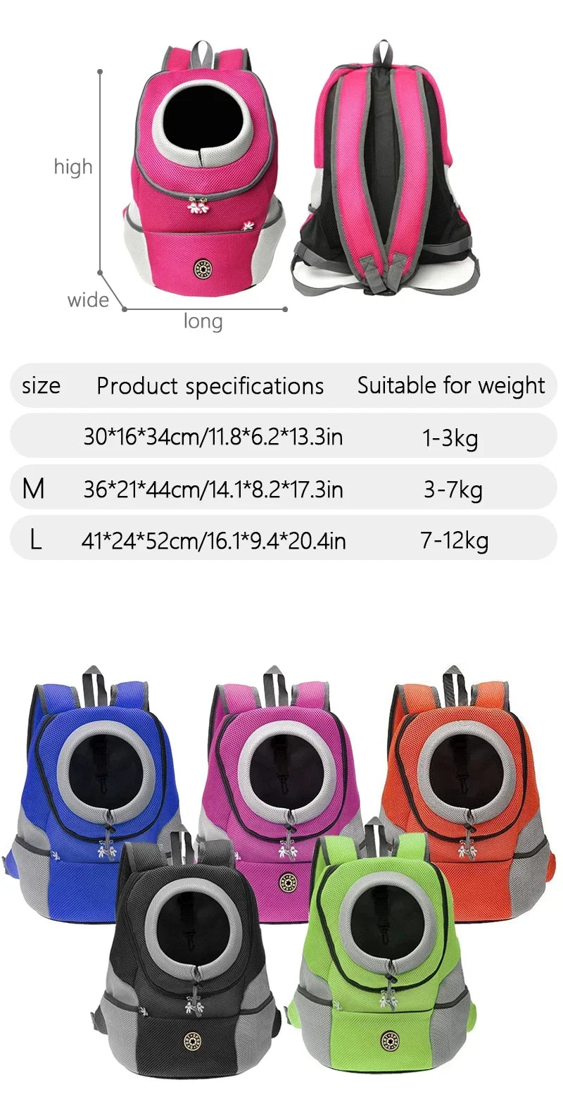 Dog Carrier Backpack - Double Shoulder Portable Pet Travel Bag, Breathable Legs-Out Design - Deribla Store