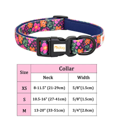 Floral Dog Collar - Adjustable Nylon Flower Print for Small to Large Dogs - Deribla Store
