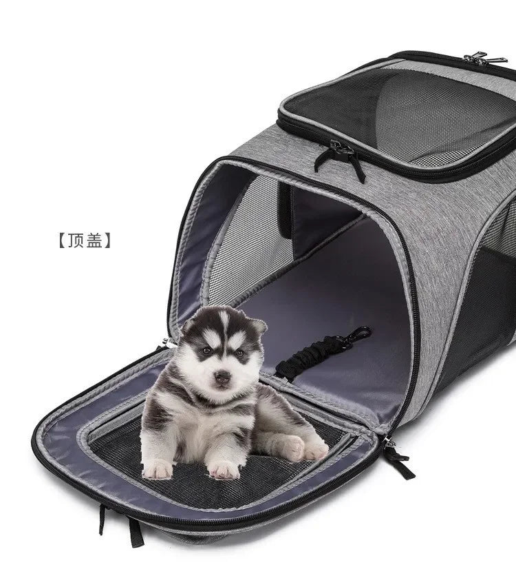 Expandable Pet Carrier Backpack - Large Capacity Breathable Travel Bag for Cats & Dogs - Deribla Store
