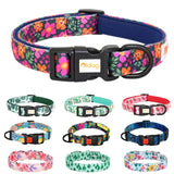 Floral Dog Collar - Adjustable Nylon Flower Print for Small to Large Dogs - Deribla Store