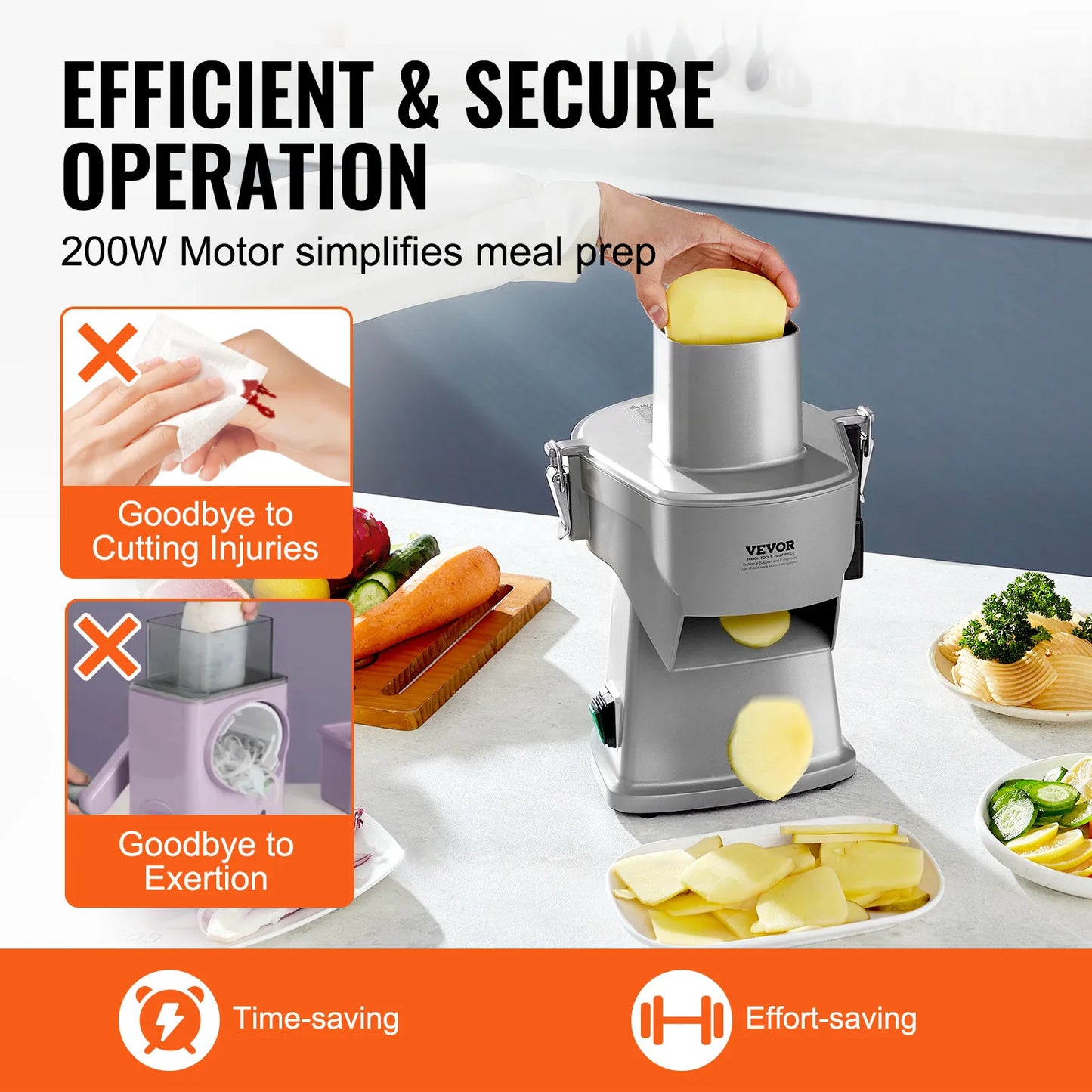 Electric Vegetable Slicer 4-in-1 SucceBuy - 200W Food Cutter - Deribla Store