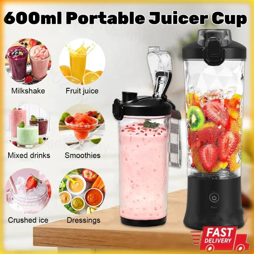 Mini Portable Blender - USB Rechargeable Electric Juicer for Smoothies & Fresh Juice (380ml) - Deribla Store