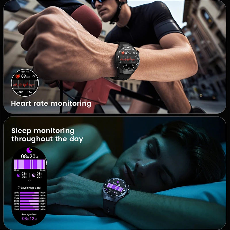 2025 New NFC Smart Watch Men HD AMOLED Screen GPS