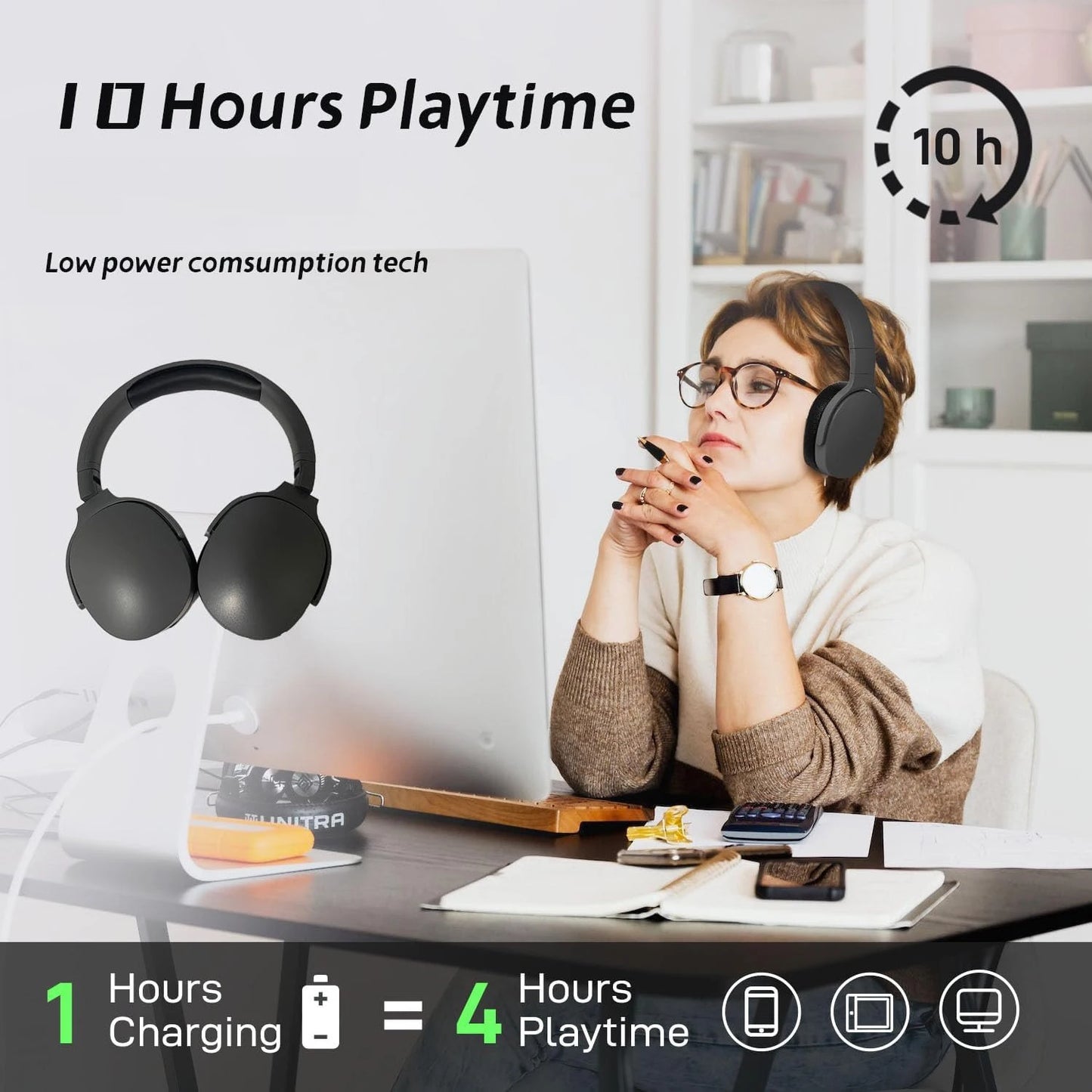 P2961 Wireless Bluetooth Headphones Over Ear HIFI Stereo Headsets
