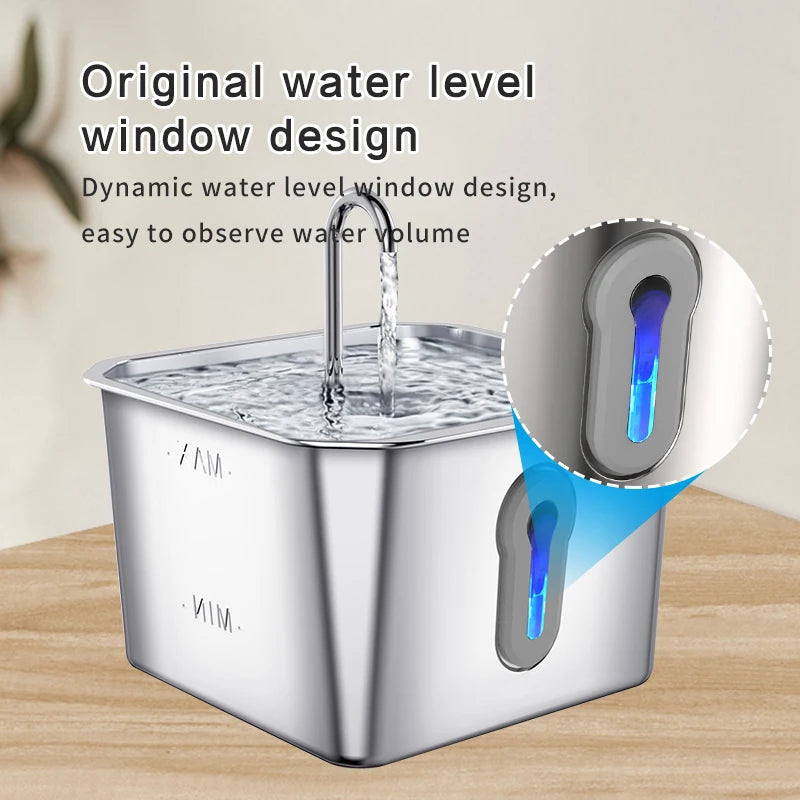 304 Stainless Steel Cat Water Fountain 4L - USB Silent Pump with Triple Filtration - Deribla Store