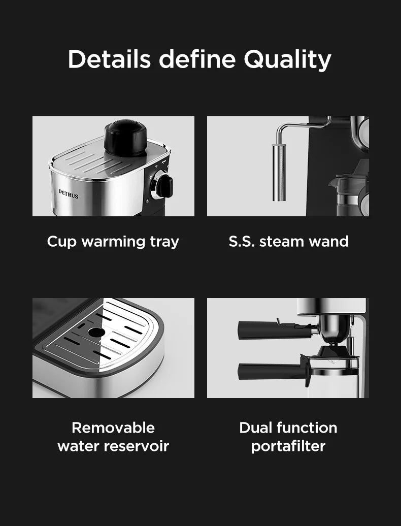 Petrus Espresso Machine - Professional Milk Frother System & Fancy Milk Foam Maker (220V) - Deribla Store