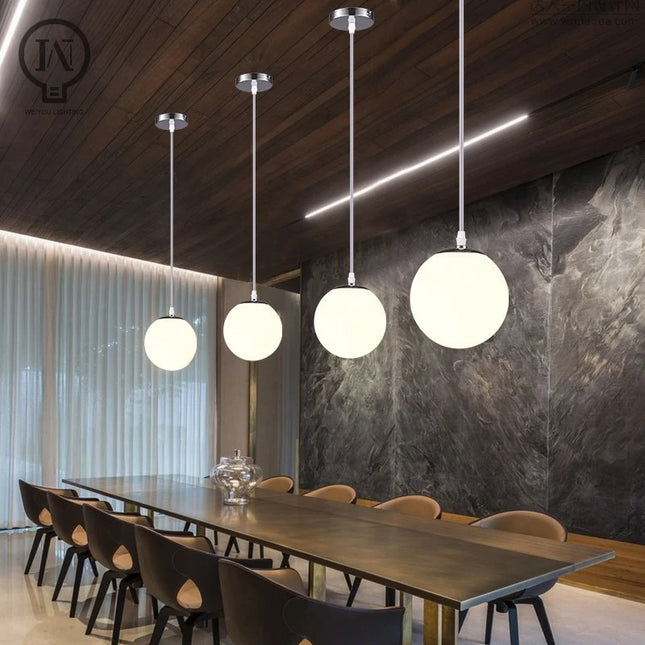 Glass Ball Pendant Light - Modern Globe Hanging Lamp E27