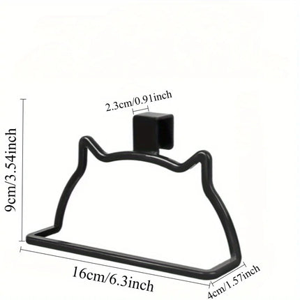 Cat-Shaped Towel Holder - No-Drill Bathroom Storage