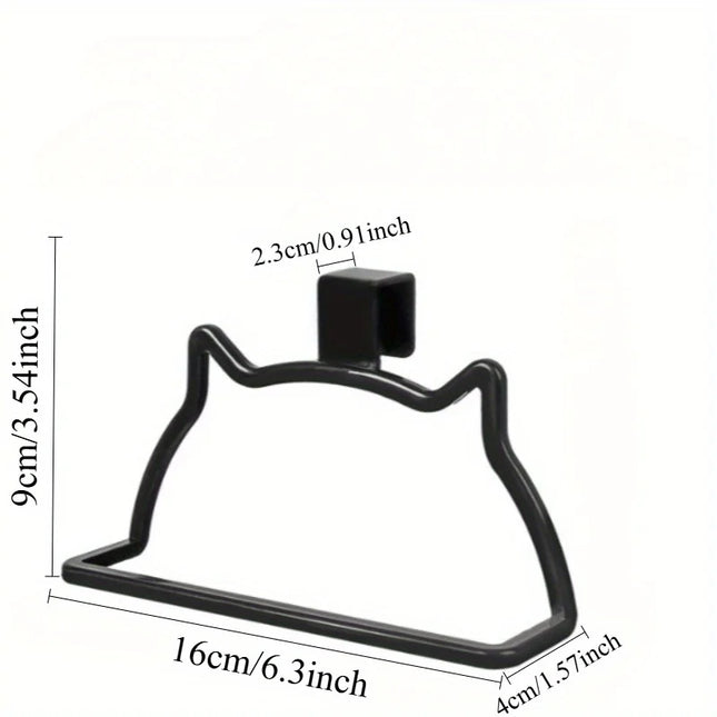 Cat-Shaped Towel Holder - No-Drill Bathroom Storage