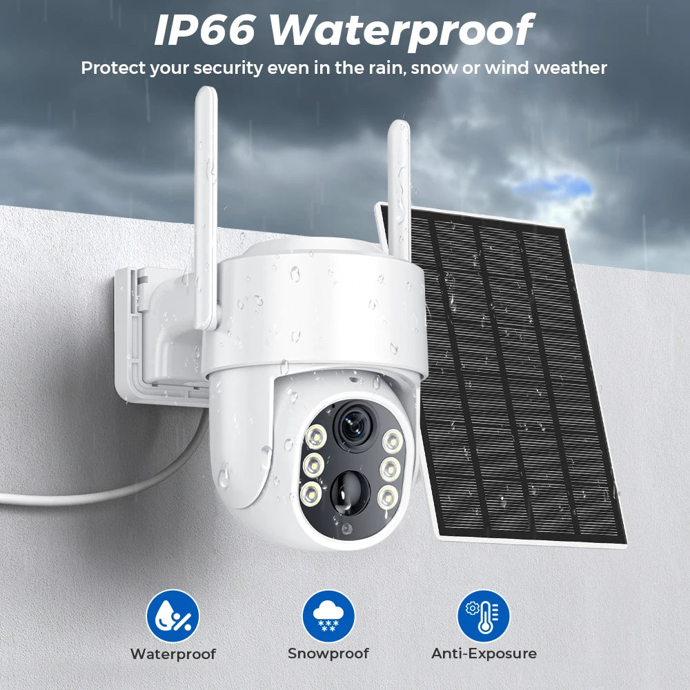 Solar Camera 4MP WiFi PTZ Outdoor