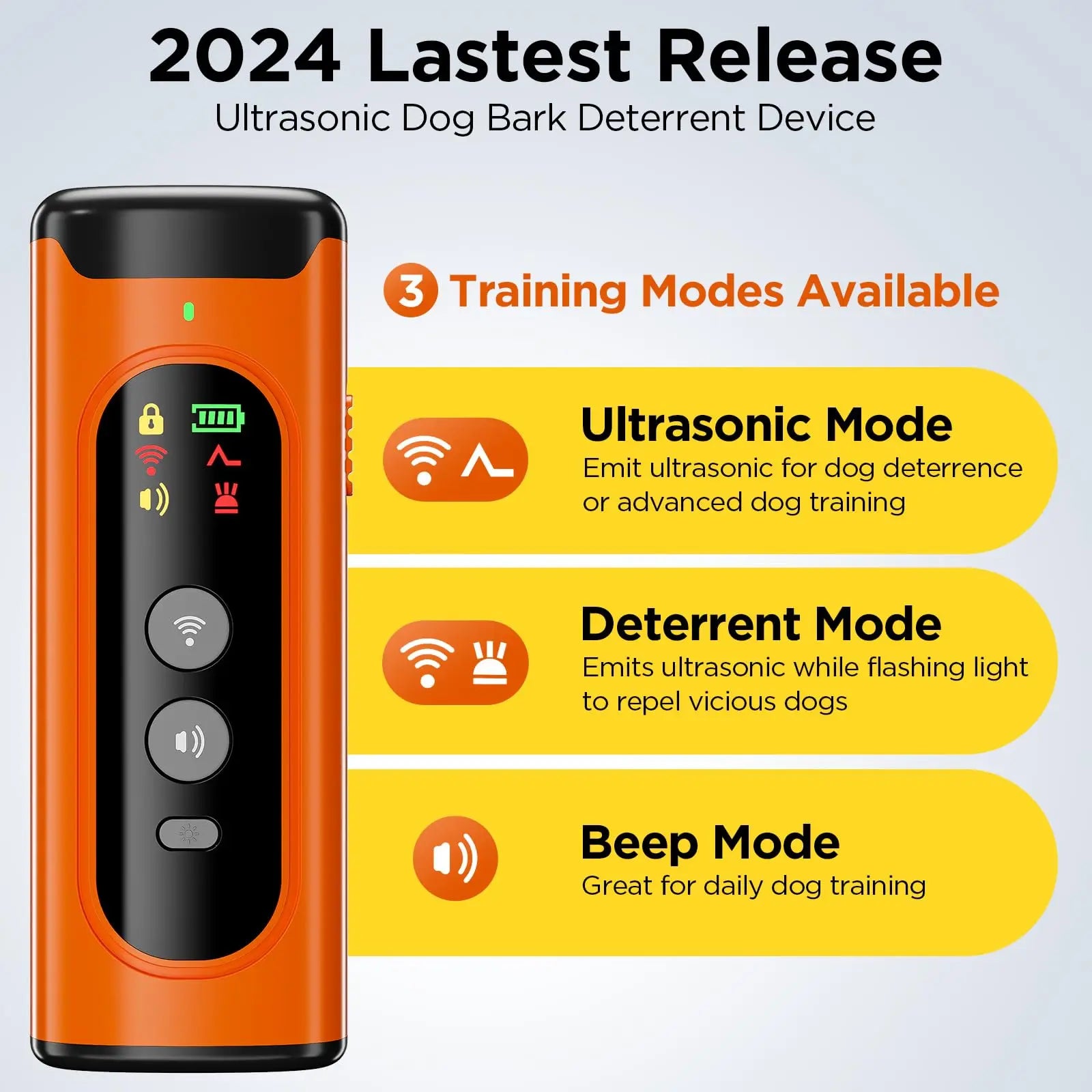 Ultrasonic Dog Repeller - 50FT Range Anti-Bark Training Device with LED Flashlight - Deribla Store