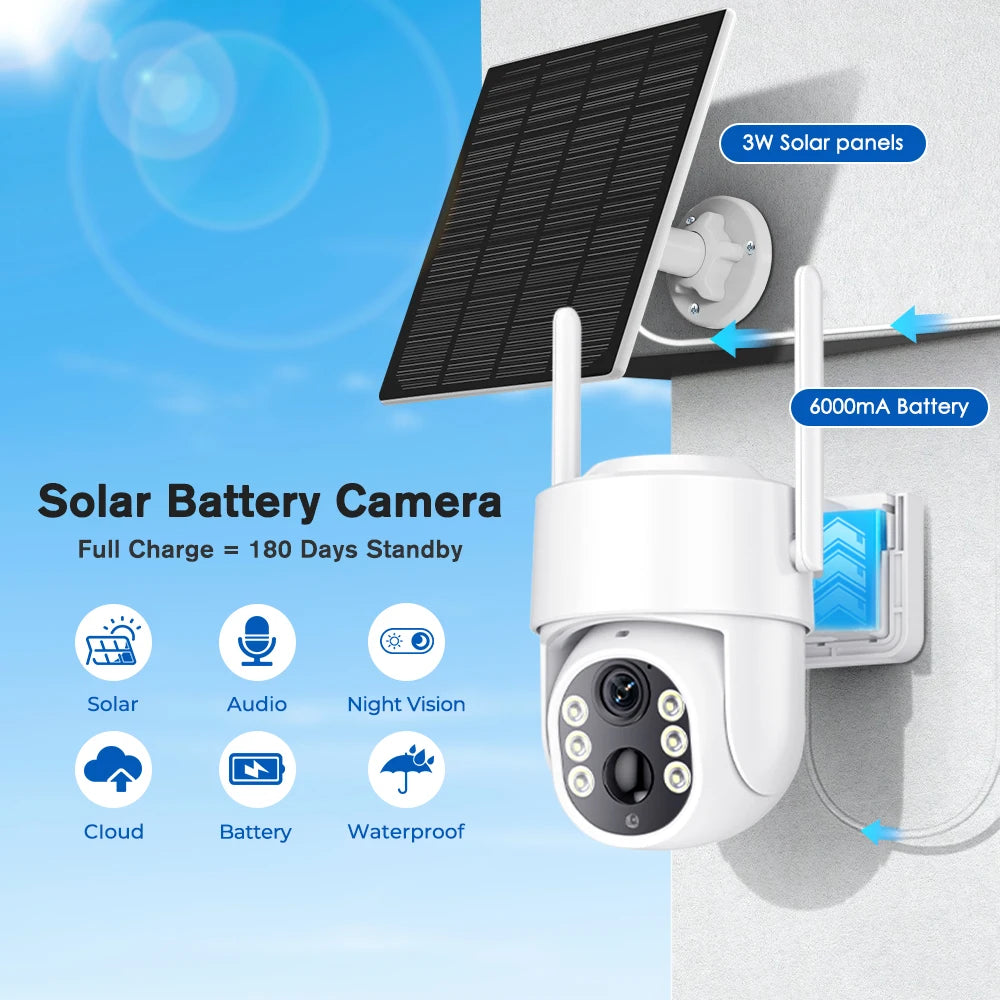 Solar Camera 4MP WiFi PTZ Outdoor