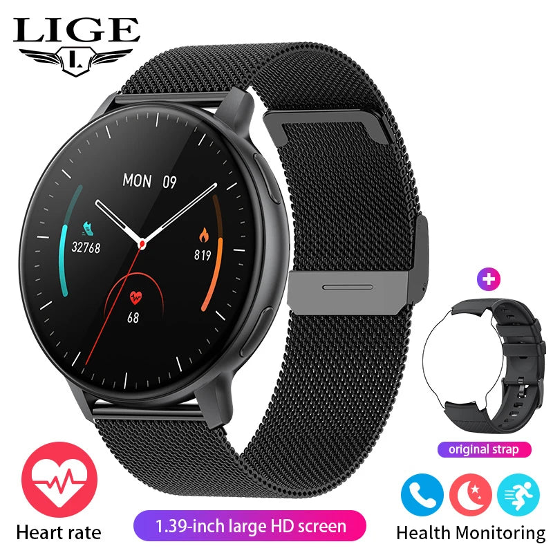LIGE 2025 Smart Watch Women Bluetooth Call Custom Dials Watches