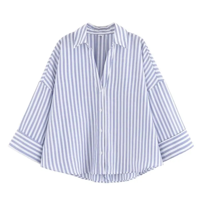 HipSeam Wide Sleeved Shirt Women Spring Asymmetric Hem
