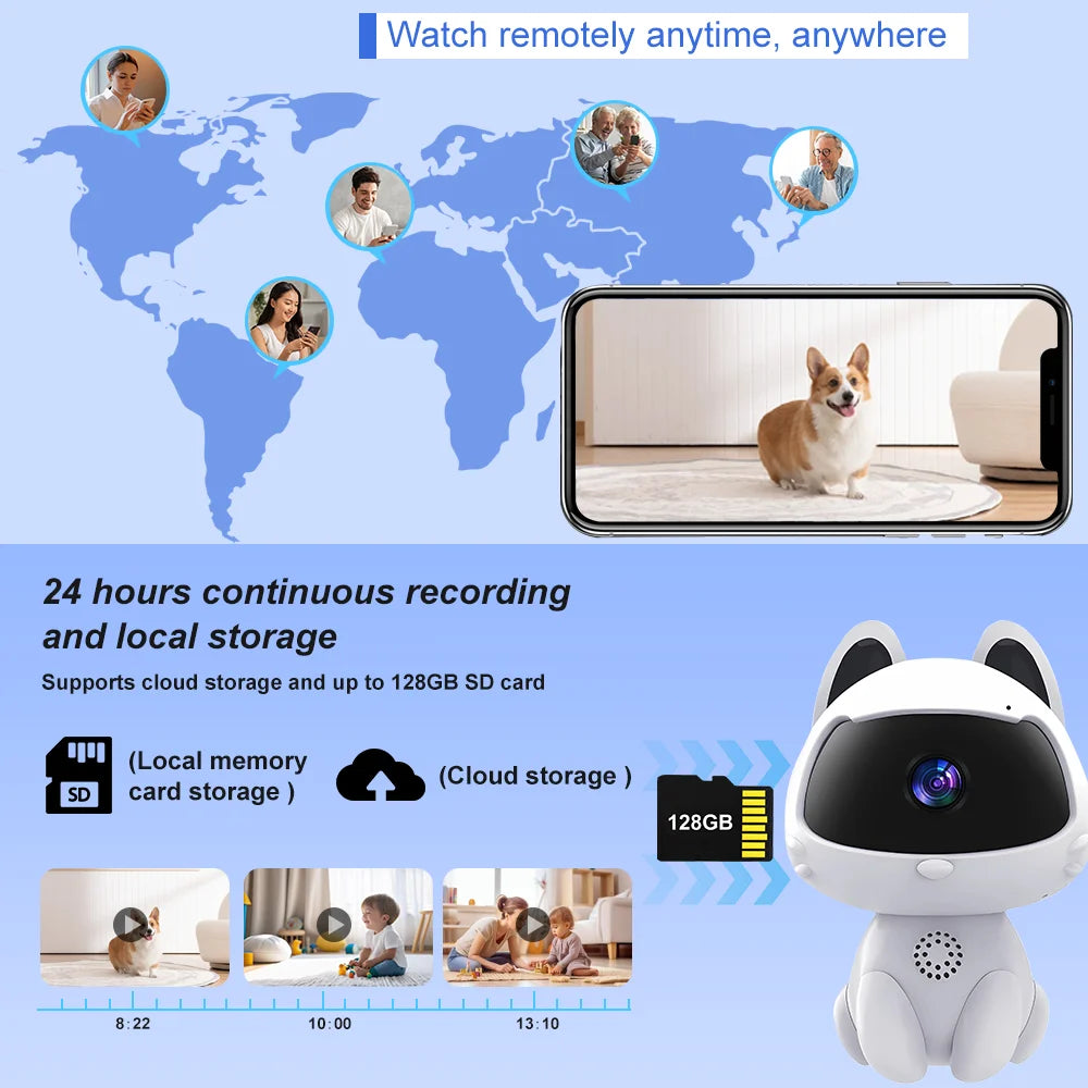 IP Camera V380 HD WiFi Indoor - Auto Tracking Baby Monitor