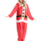 Mrs. Claus Christmas Costume - Velvet Hooded Jumpsuit with Faux Fur Trim & Belt - Deribla Store