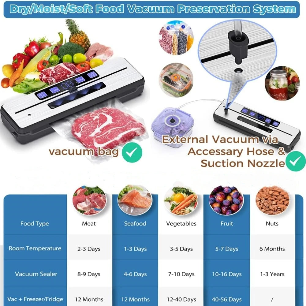 Vacuum Sealer Machine Pro Starter Kit - Built-in Cutter 5 Bags - Deribla Store