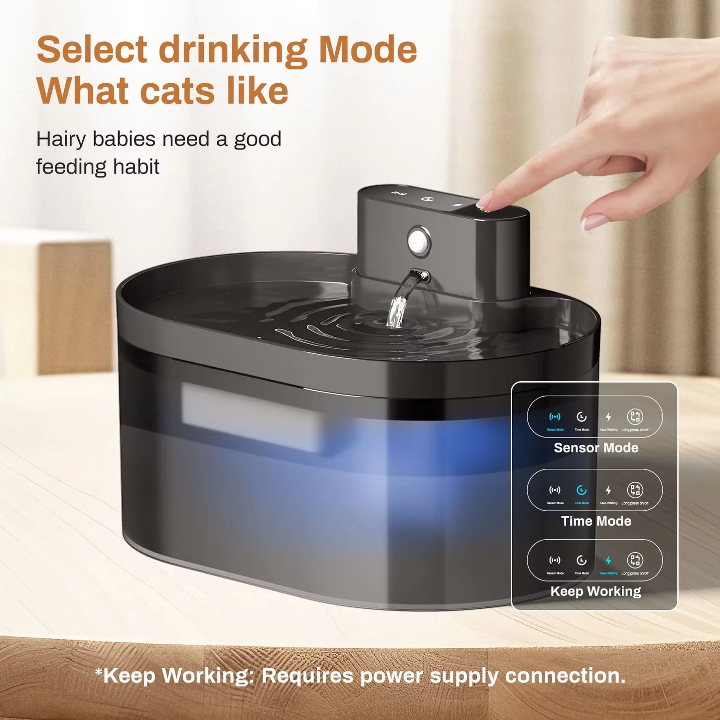 2.2L Wireless Pet Water Fountain - Rechargeable with Infrared Sensor & 3 Filters - Deribla Store